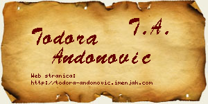 Todora Andonović vizit kartica